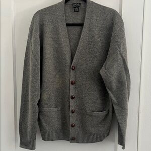 Jos. A. Bank Charcoal Cardigan with Wooden Buttons